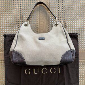 Gucci Colbert Leather & Canvas Hobo Handbag / Tote